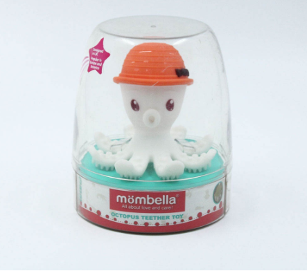 Mombella Octopus Teether Toy (Orange)