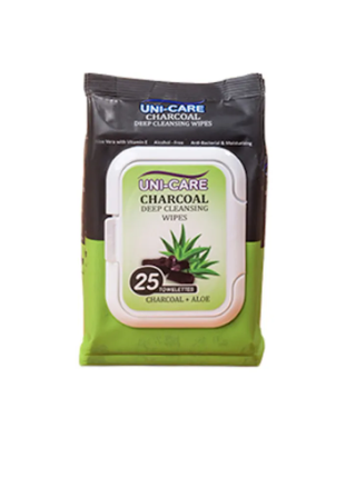 Uni-Care Charcoal Deep Cleansing Wipes 25's