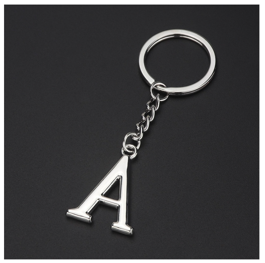 New A-Z 26 Letter Key Chains Stainless Steel Keychain Charm Fashion Accessories Key Ornaments A