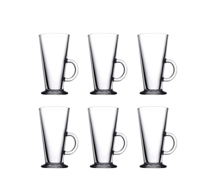 Pasabahce Columbian Coffee Glass Mug 275cc 9 1/4oz, Set of 6 (55861SL 6s)