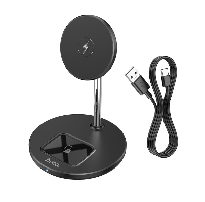 HOCO S23 2In1 15W Magnetic Wireless Charger Holder For Iph 12 13 Pro Max Mini Charging Desktop Stand Fast