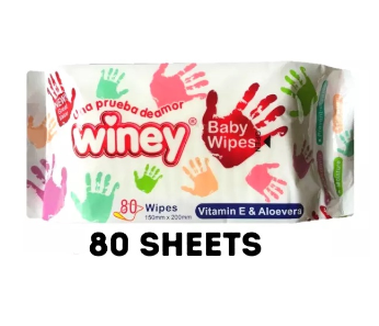 WINEY BABY WIPES 80 VITAMIN E & ALOEVERA