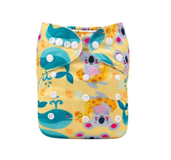 Alva Baby Cloth Diapers Washable Pocket Nappy Diaper for Newborn Without Insert N15