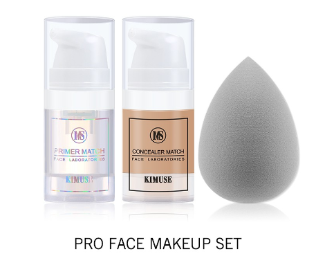 KIMUSE Concealer +Primer + Sponge Blender 3PCS/SET