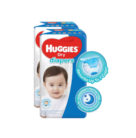 Huggies Dry Diapers Medium - 34 pcs x 2 Packs (68 pcs)