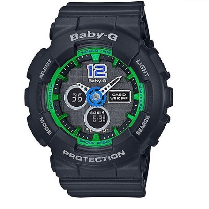 Casio Baby-g BA-120-1BDR Digital Analog Rubber Strap Watch For Women