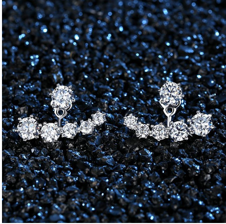 925 Silver Shiny Diamond Earrings jewelry ED109