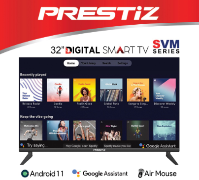 Prestiz 32" Android 11 Smart TV Free Air Mouse, Voice Control and Google Assistant [ 32IHA04SVM ]