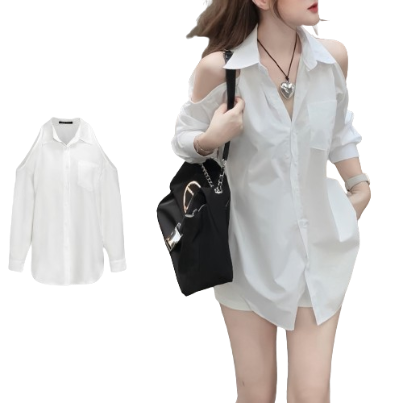 Lovito Women Cut Out Blouse L67AD001 (White)