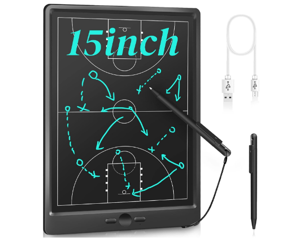 Electronic Basketball Coach Board - Premium Tactical Marker Board with Large LCD Screen and Stylus Pen, Digital Rechargeable Basketball Training Equipment for Coach and Game Plan