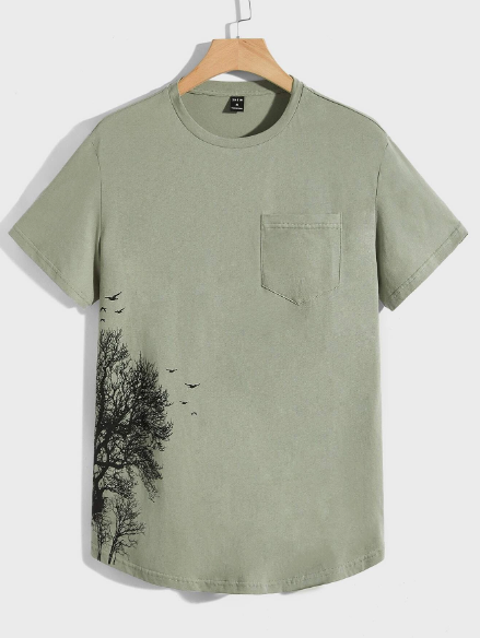 Manfinity Homme Men T-Shirts Fit Crew Neck Short Sleeve Graphic Tee Eagle Simple Fashion Men Clothes Summer Knit Top