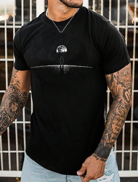 Manfinity Men T-Shirts Fit Crew Neck Short Sleeve Graphic Tee Casual Summer Cotton