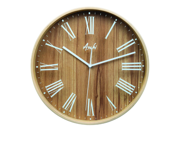 Asahi W 7008 Round Wall Clock 12 Inches