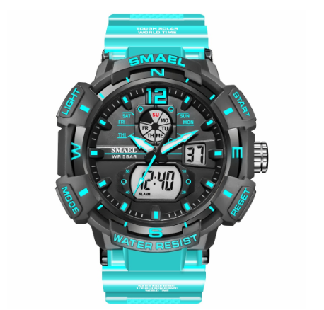 Smael 8045 Men's Watch Outdoor Sports Quartz Digital Waterproof Rubber Clock 02
