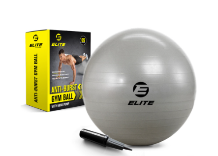 Elite Fitness Anti-Burst Gym Ball with Hand Pump - 65cm
