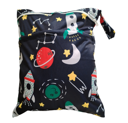 30x37cm Cloth Diaper Wet Dry Bags Double Zipper Mixed Color Printed Portable Waterproof Dag Storage Bag Swimwear Bag C39