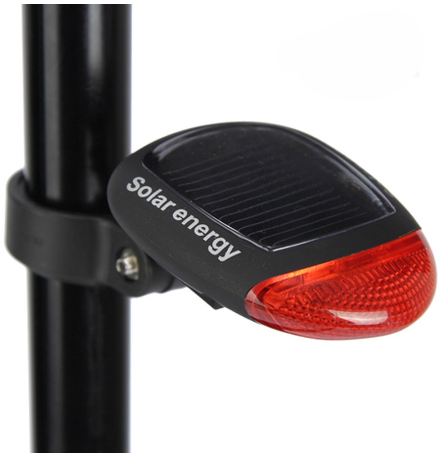 Bicycle Solar Energy Tail Light Warning Flash Light for Night Cycling