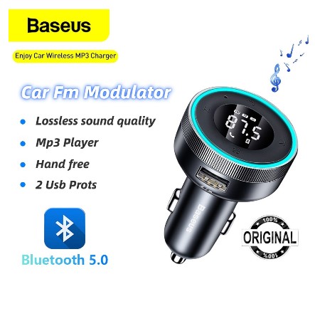 Baseus Car Bluetooth Receiver FM Transmitter Car Charger Bluetooth Car Audio Receiver Car Accessories