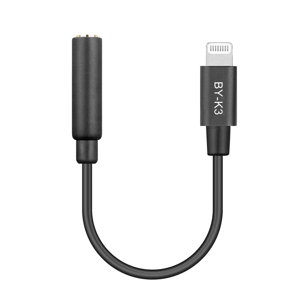 BOYA BY-K3 3.5mm TRRS(Female) to Lightning(Male) MFi Certified Audio Adapter for iOS IPhone iPad