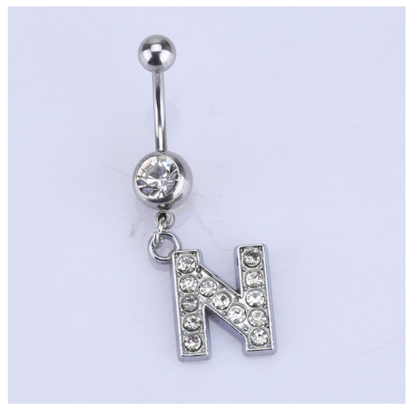 Body Piercing Drop Dangle Belly Button Rings Navel 26 Letter Ring Jewelry Sexy N