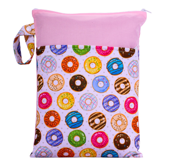 25x35cm Wet Dry Bags Double Pocket Zipper Wet Bag For Baby Cloth Diapers Washable Travel Bags Clothes with Two Zip Bag 0010