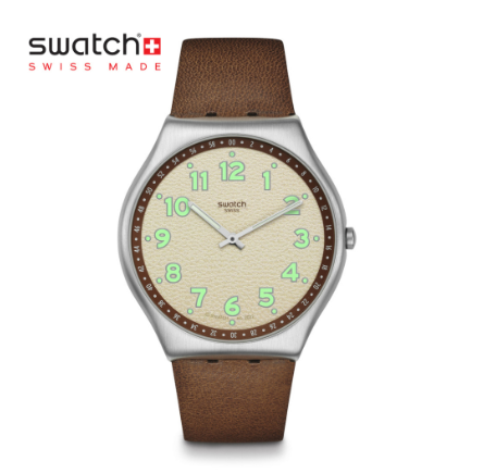Swatch Skin Irony Tabby Hepcat SS07S135 Brown Leather Strap Watch