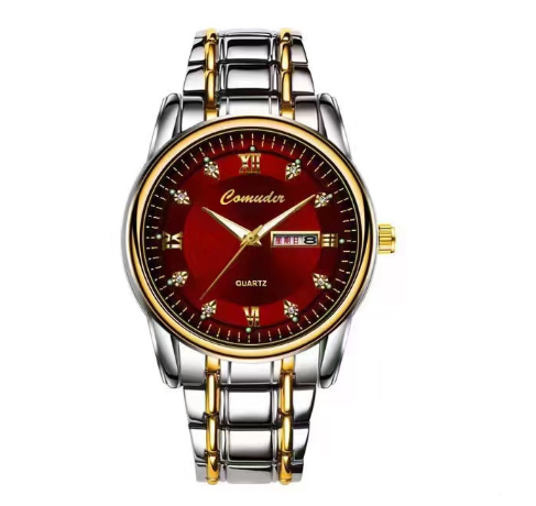 Binbond Original Luxury Men's Watch Gold Luxury Stainless Steel Waterproof Business Luminous Calendar Men's Watch M6