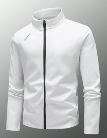 Color Block Zipper Stand Collar Long Sleeve Outdoor Jacket