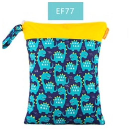 Happy Flute 1PC Reusable Waterproof Fashion Prints Wet And Dry Diaper Bag Double Pocket Cloth Handle Wetbags 30x40CM S4