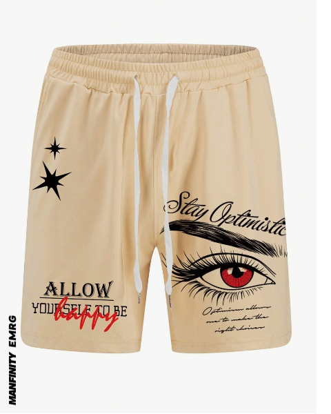 Manfinity EMRG Men's Stylish Printed Drawstring Summer Shorts