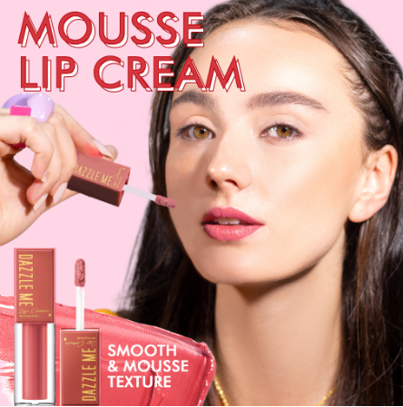 DAZZLE ME Mousse Lip Cream -Lip Cream Moisturizing Lipstick High Pigmented Long Lasting Lip Clay
