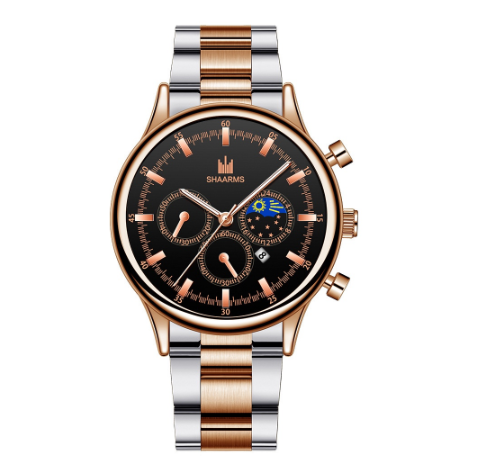 Men Stainless Steel Quartz Watch with Date Calendar 04