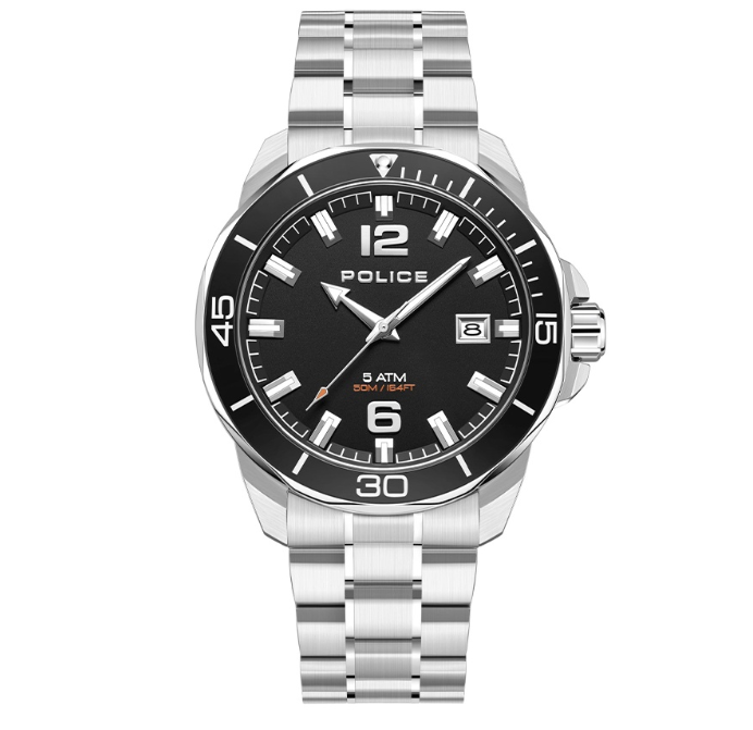 Police Thornton Silver Stainless Steel Analog Quartz Watch For Men PPEWJH2228104