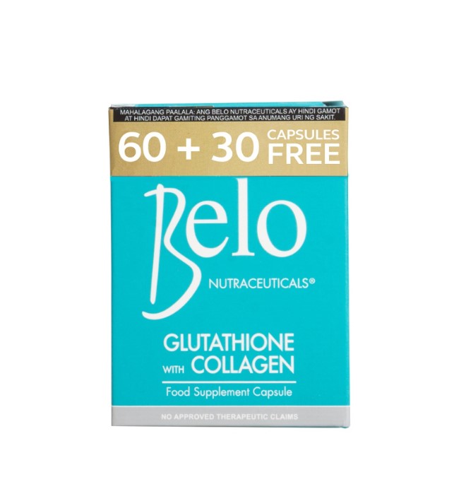 Belo Nutraceuticals Glutathione with Collagen 250MG 60 Capsules with Free 30 Capsules