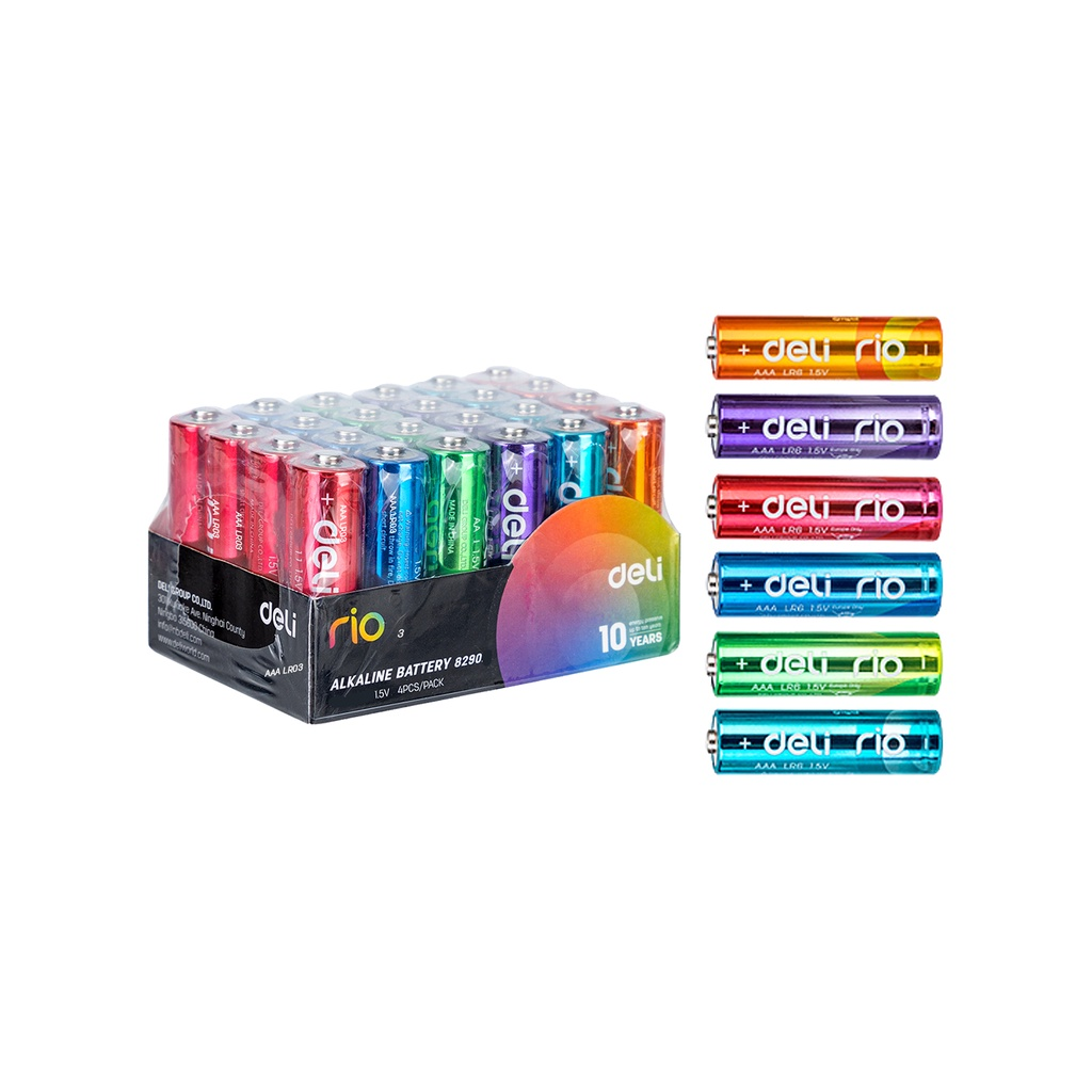 Deli 82903 Alkaline Colored Battery AAA LR03 6packs/box 1BOX [7982903]