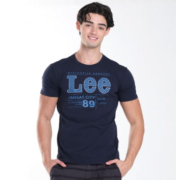 Lee Graphic Tee for Men in Navy Blue