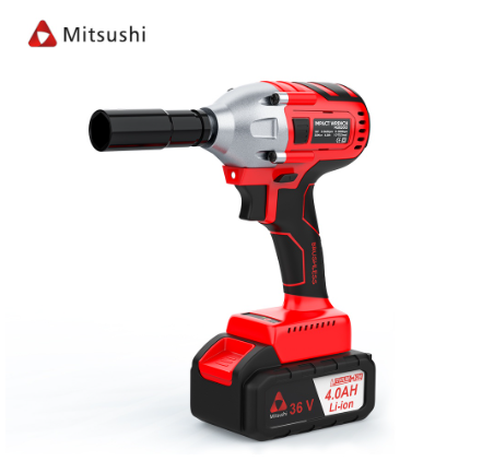 Mitsushi MIT-2002 36V Cordless Impact Wrench with 2 Li-ion Batteries and Accessories Kit Set