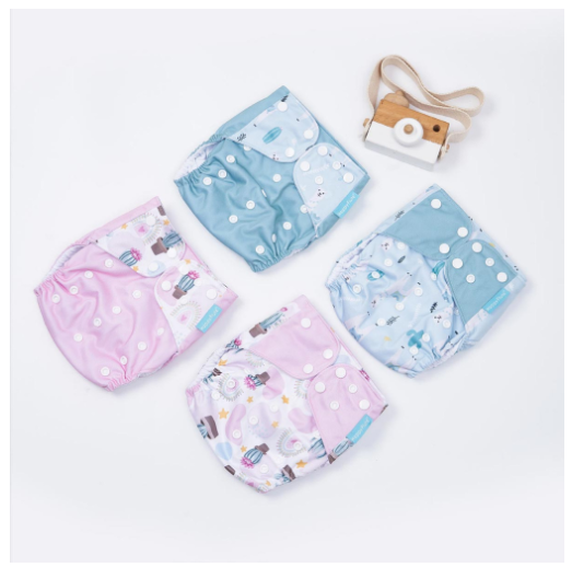 Happyflute Baby Reborn 4pcs set Washable Eco-friendly Baby Cloth Diaper Ecological Adjustable Nappy Reusable Diaper Fit 0-2year Set25