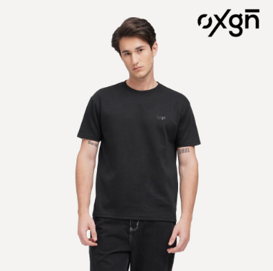 OXGN Logo Basic T-Shirt For Men (Black/Gray/Bone)
