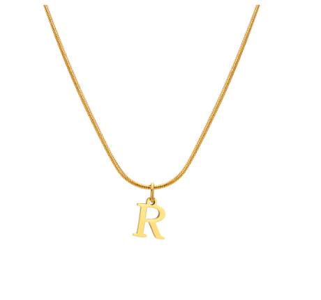 Vnox Gold 26 Capital Letter Necklace for Women,Stainless Steel Initial Pendant Necklaces R