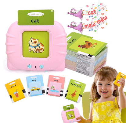 IBliver Toddlers Talking Flash Cards Machine Learning Toys with with 224 Words, Preschool Montessori Sight Words Speech Therapy Toys and Birthday Gift for 2-6 Years Kids