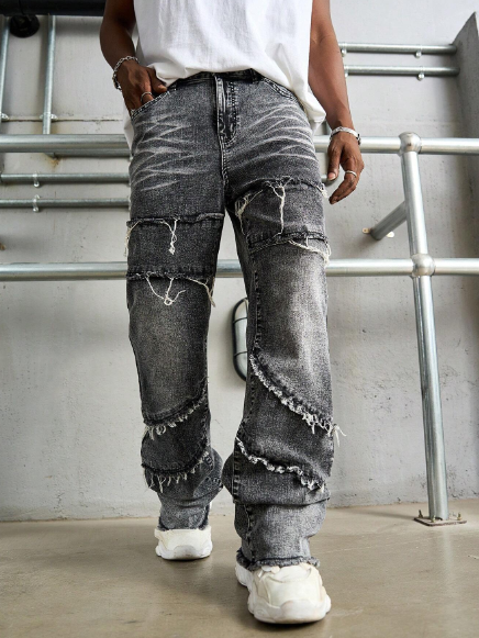 Men's Plain Casual Denim Pants