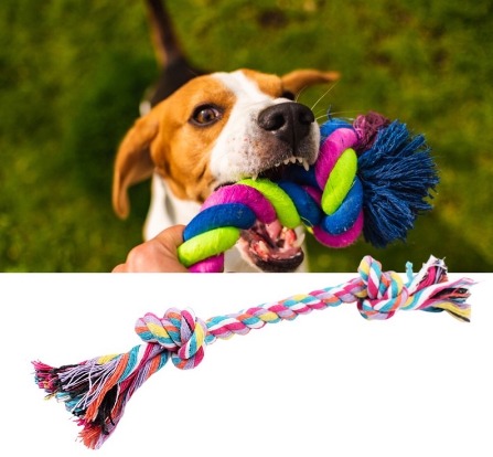 Pet Supplies Chew Knot Toy Cotton Braided Bone Rope Puppy Dog Clean Molar