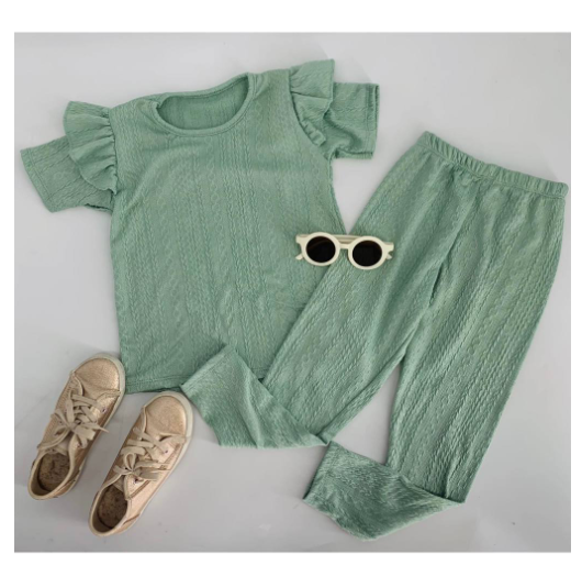 Gwen Kids Ruffle Sleeve Tee and Leggings Terno for Girls D24