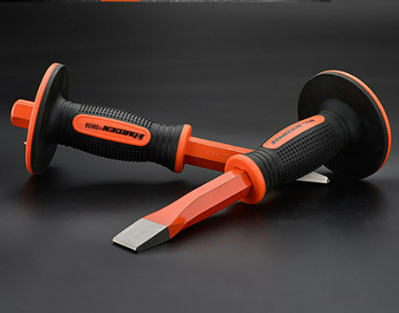 Harden 19x250mm Flat , Point Chisel TPR Handle Professional Custom Chrome Vanadium Steel Hand Tool F