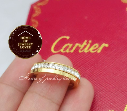 Trendy Ring With Stone 2in1 STAINLESS STEEL