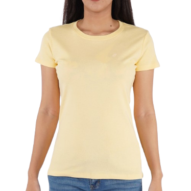 RRJ Basic Tees for Ladies Slim Fitting Ribbed Fabric Trendy fashion Casual Top 109828-U (Yellow)