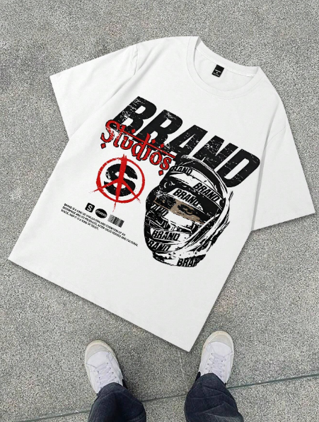 Manfinity LEGND Plus Size Men's Casual Slogan Print Round Neck Short Sleeve T-Shirt, Summer