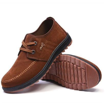 JEIKY. Men's PU Leather Hard Bottom Sneakers Construction Shoes #M280 (Standard SIze)