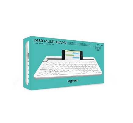 Logitech Bluetooth Multi-Device Keyboard K480, Works with Windows and Mac OS Android and iOS - WHITE